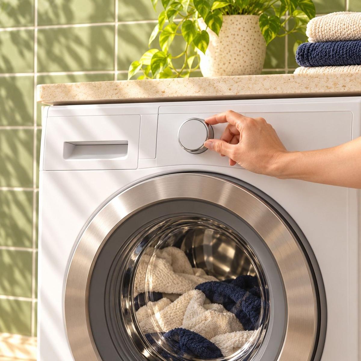 A wash cycle selected with the washer door closed